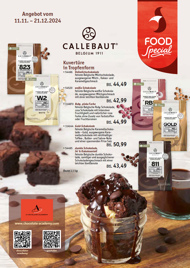 Titelseite FoodSpecial Callebaut Flyer 